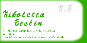 nikoletta beslin business card